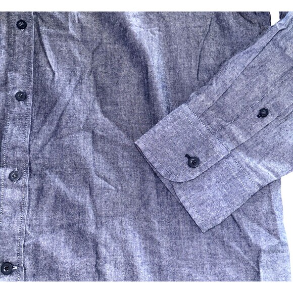 UNTUCKit Shirt Men's XL Blue Long Sleeve Button Up Casual Chambray Cotton Top - Picture 4 of 6